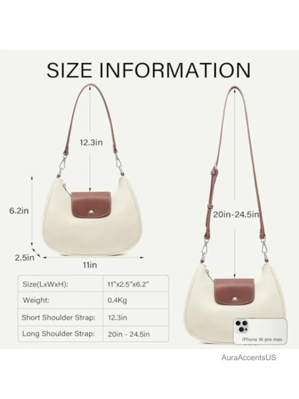 RFID Blocking Vegan Leather Hobo Handbag with Adjustable Strap Anti Theft